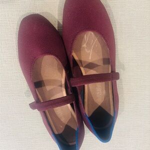 Rothy's Burgundy Mary Jane Flats with Strap